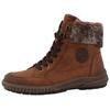 Winterboots ROMIKA, Damen, Gr. 38, braun (cognac), Lederimitat, Textil, sportlich, Schuhe, Keilabsatz, Schnürboots, Outdoorschuh mit Innenreißverschluss