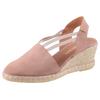 Sandalette VERBENAS "Maika Serraje", Damen, Gr. 42, rosa (altrosé), Veloursleder, casual, Schuhe, Sommerschuh, Sandale, Keilabsatz, mit Jutebesatz