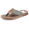 Zehentrenner RIEKER, Herren, Gr. 43, grau (grün), Textil, Lederimitat, sportlich, Schuhe, Sommerschuh, Schlappen, Poolslides, Badeschuh, mit Logoschriftzug, Topseller