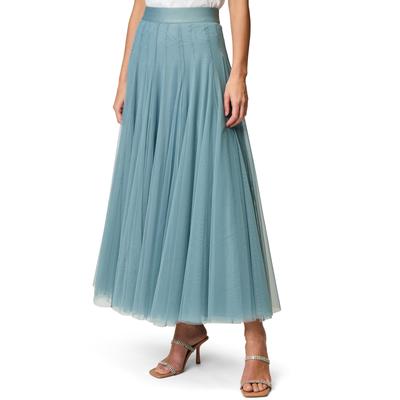Maxirock ZERO "zero Tüllrock mit elastischem Bund", Damen, Gr. 36, blau (citadel), Stoff, Obermaterial: 100% Polyester. Ärmelfutter: ohne Futter., durchscheinend, festlich, figurbetont lang, Röcke, Falten Image