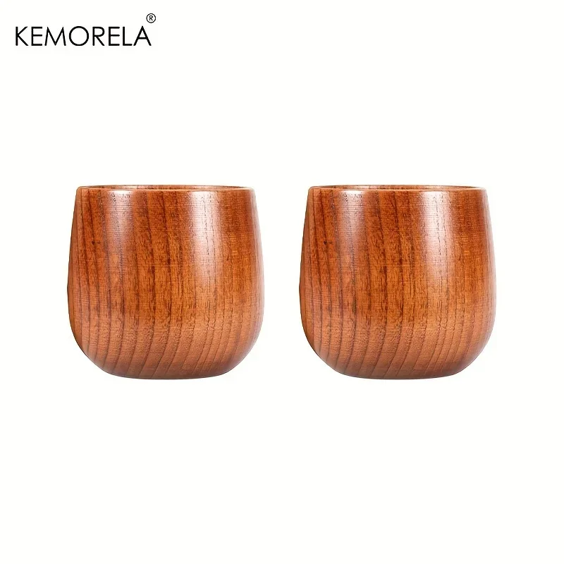 KEMORELA 1/2PCS Holz Großen Bauch Tassen Handgemachte Jujube Holz Griff Tassen Bier Tee Kaffee Milch Wasser Tasse küche Bar Drink Image