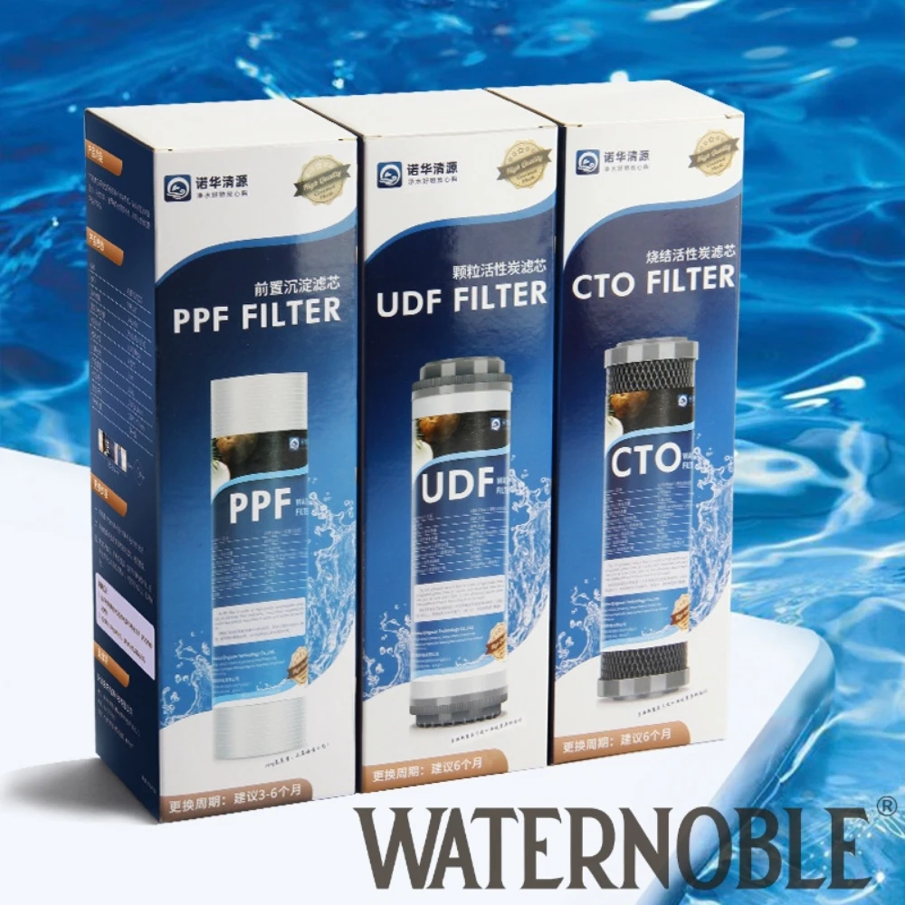 Waternoble 10-Zoll-Ersatzfilterkartuschen-Set aus PP-Baumwolle, UDF CTO für Standard-RO-Wasserfiltersysteme, Haushaltsvorfilter Image