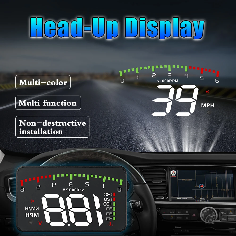 A900 OBD2 Display Auto Elektronische Zubehör Tacho Projektor Alarm EOBD LCD Geschwindigkeit RPM Head Up Display Inteligentes Gadgets Image