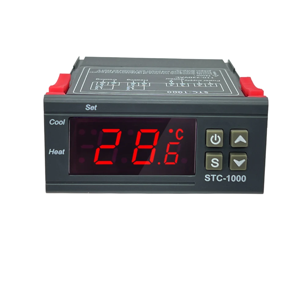 STC-1000 STC 1000 LED Digitaler Thermostat für Inkubator, Temperaturregler, Temperaturregler, Relais, Heizung, Kühlung, 12 V, 24 V, 220 V Image