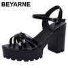 Hochwertige Sommers andalen für Frauen 8cm 10cm hoher Absatz neu 2024 Größe 32 33 42 43 Plattform offener Zeh eleganter Schuh schwarz weiß