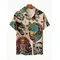 Camicia da spiaggia Hawaii Camicia da uomo Camicia da festa con risvolto Camicia da uomo etnica