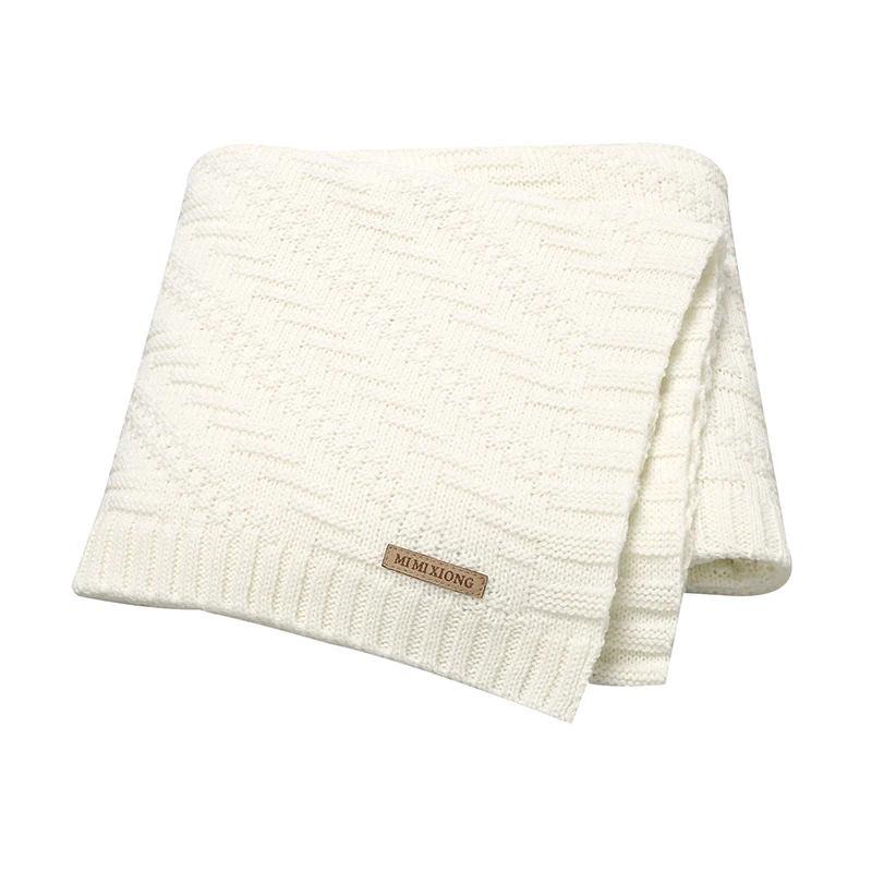 Newborn Baby Blankets Knitted Infant Kids Boys Month Swaddle Wrap Sleepsack for Stroller Bassinet 100*80cm Toddler Girl Play Mat