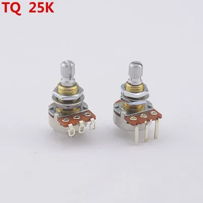 【Made in USA】1 Piece TQ A25K Brass Shaft Potentiometer(POT) For Electric Guitar Bass Active Pickup