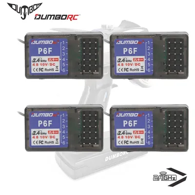 1/2/4PCS DUMBORC P6F 2.4G 6CH Radio Control System Receiver for Transmitter X4 X5 X6 Remote