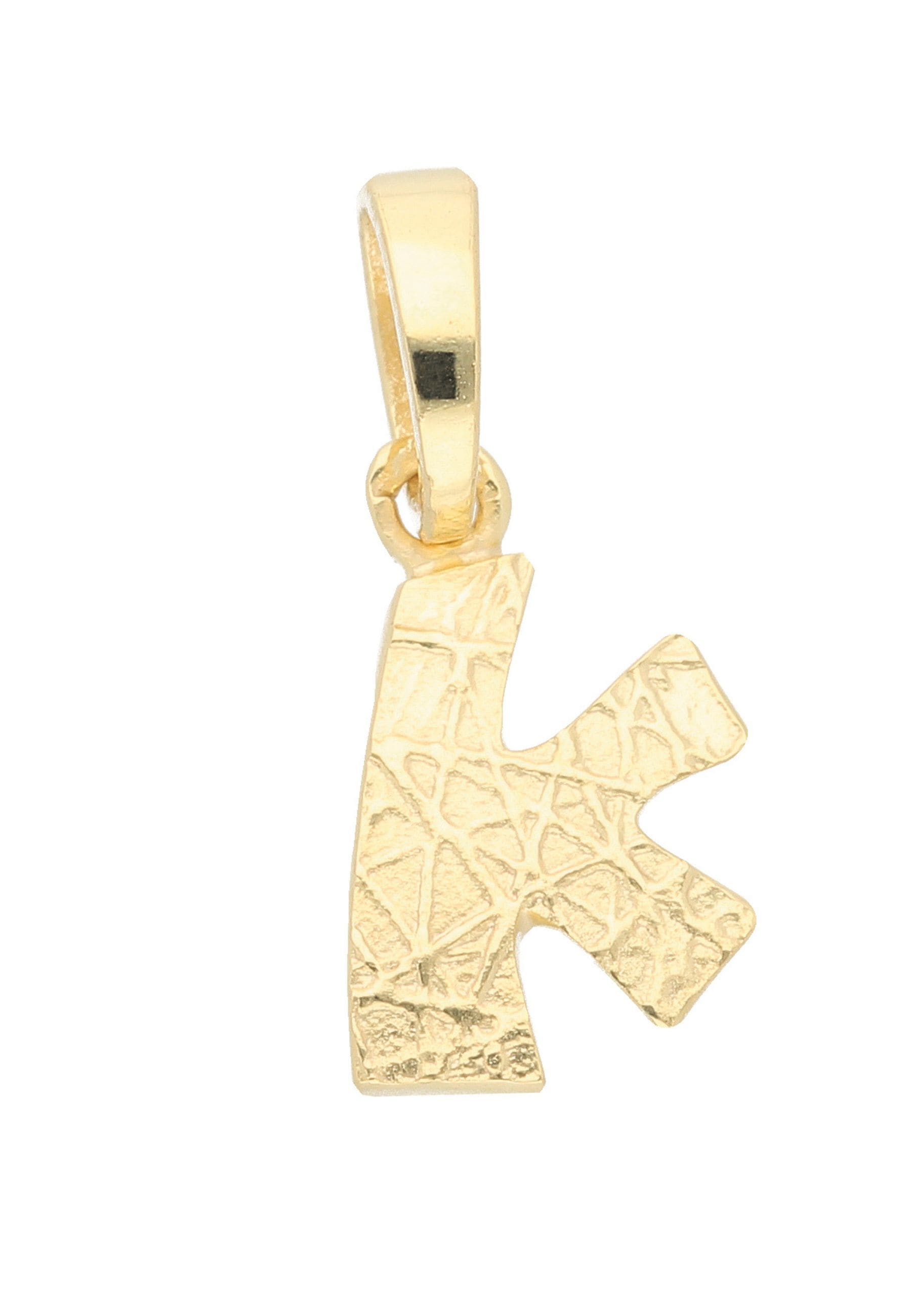 Buchstabenanhänger ADELIA´S "Damen & Herren 333 Gold Buchstabenanhänger K", gold, Schmuckanhänger, Damen, Gold, für Damen & Herren