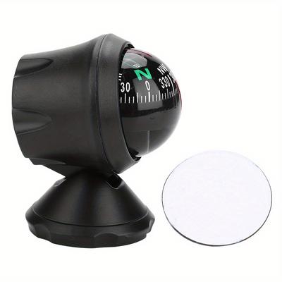 TEMU Black Electronic Adjustable Ball Night Vision Compass For Boat Vehicle Abs Material Fast And Precise Pivoting Marine Compass For Car And Boat Easy To Read Mountain Climbing Tools