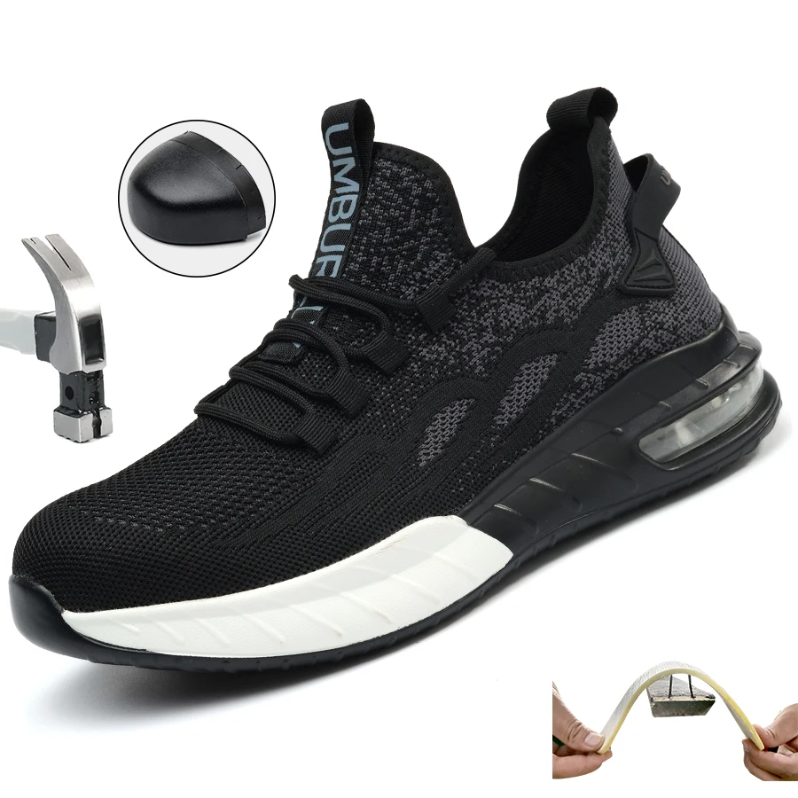 Women's Steel-Toe Safety Shoes | Anti-Smash & Puncture-Proof | Lightweight Breathable Air Cushion | Industrial Workshop Office