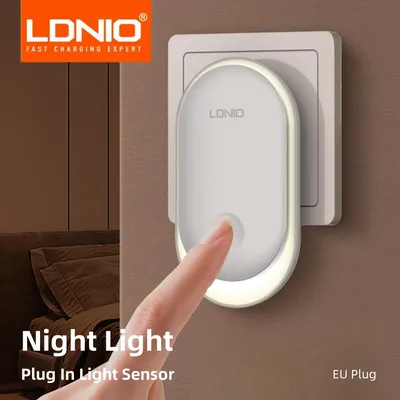 LDNIO Night Light Plug In Light Sensor Energy Saving EU Plug Small Led Nightlight Wall Aisle Bedroom Sleeping Children's Lamp
