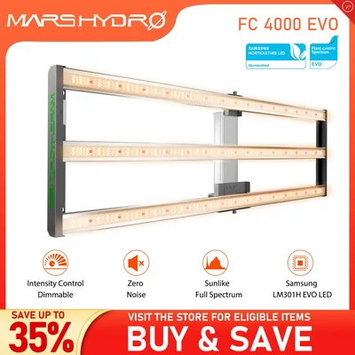 Upgraded Mars Hydro FC 4000 EVO Samsung 301H EVO Dimmable LED Grow Light LED Grow Strip Lights perfect for 4x2ft Grow Tent Kits