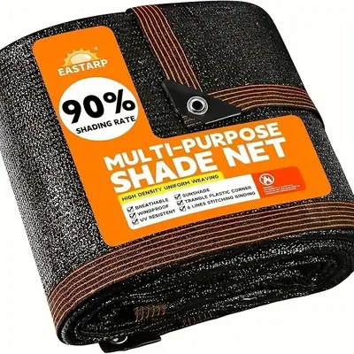 1pc Eaststararp Multi-Shade Net - 90% UV Protection, High-Density Polyethylene, Black Rectangle Sun Shade Sail for Patio, Pergol