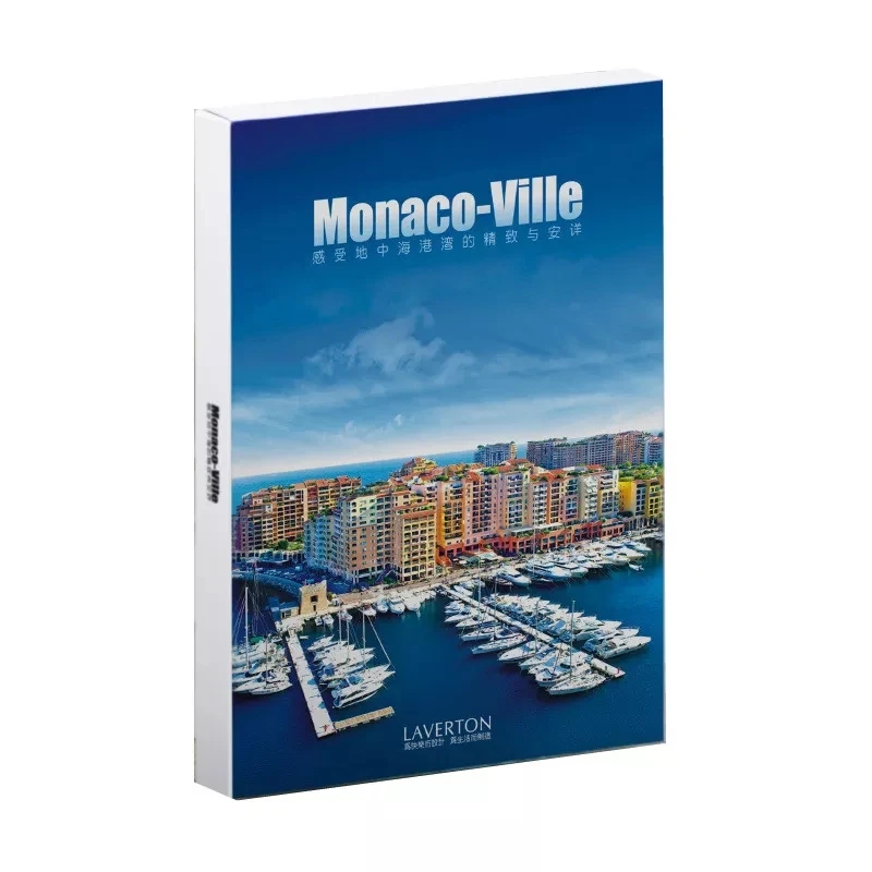 30 Blatt Monaco-Landschaftspostkarten, HD-Grußkarte, modische Wunschkarte in Geschenkbox für DIY-Tagebuch-Dekoration, per Post verschickte Nachricht Image