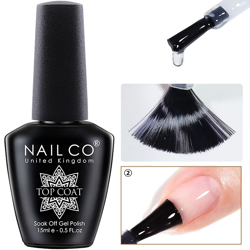 NAILCO Hema Tpo Free Gel-Nagellack, 15 ml, Basis-Grundierung, Gel-Nagellack, kein Abwischen, Top Coat, transparenter Primer, Soak Off UV-Maniküre Image
