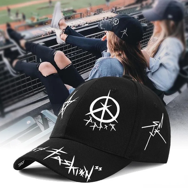 Unisex Baseball Cap Frühling Sommer Sonnenhut Mode Schwarz Weiß Hiphop Hut Outdoor Sport Sonnenhut für Männer Frauen Image