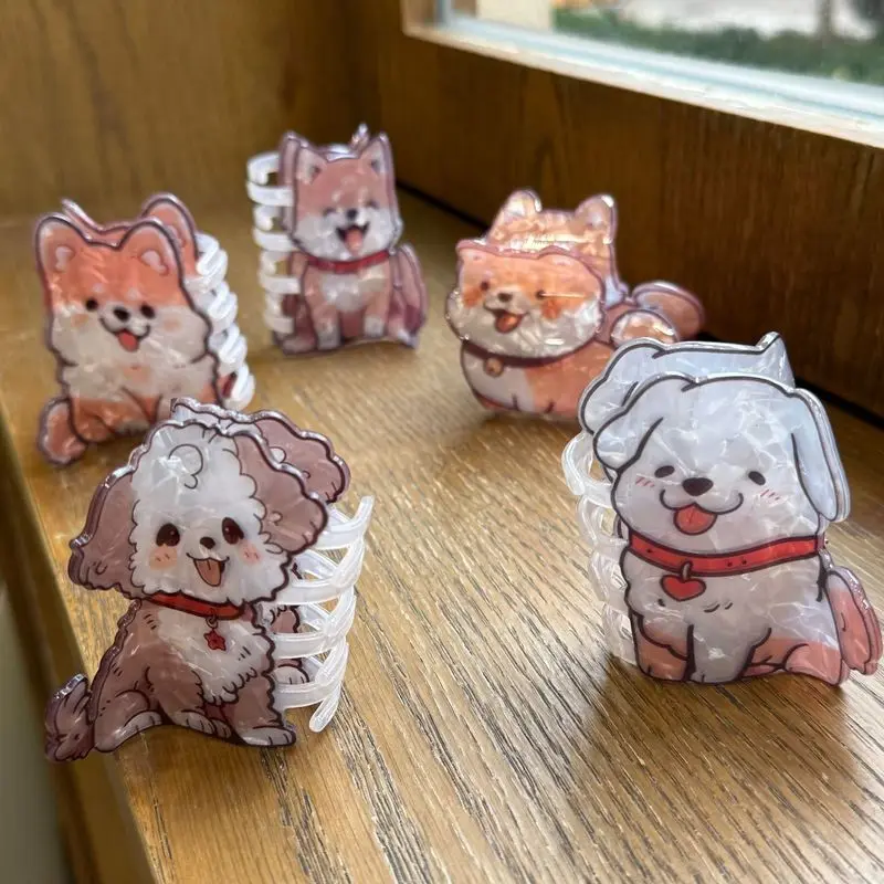 1pc Neue Cartoon Lockiges Haar Liebe Chai Hund corgi Welpen Acryl Haar Clip Cartoon Haar Clip Image