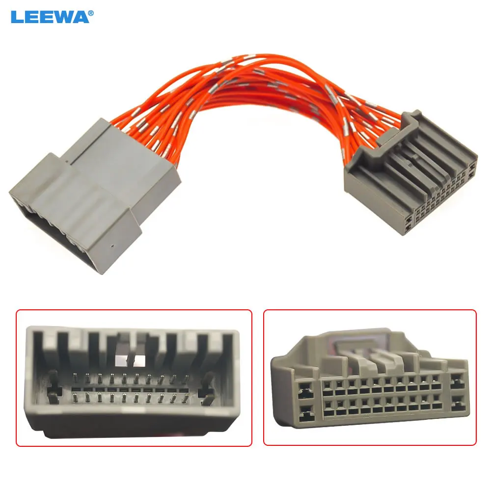 LEEWA Auto Stereo 24pin Stecker Auf Buchse Kabelbaum Adapter Für Honda Crider Audio Verdrahtung Stecker Doppel Kopf Kabelbaum Image