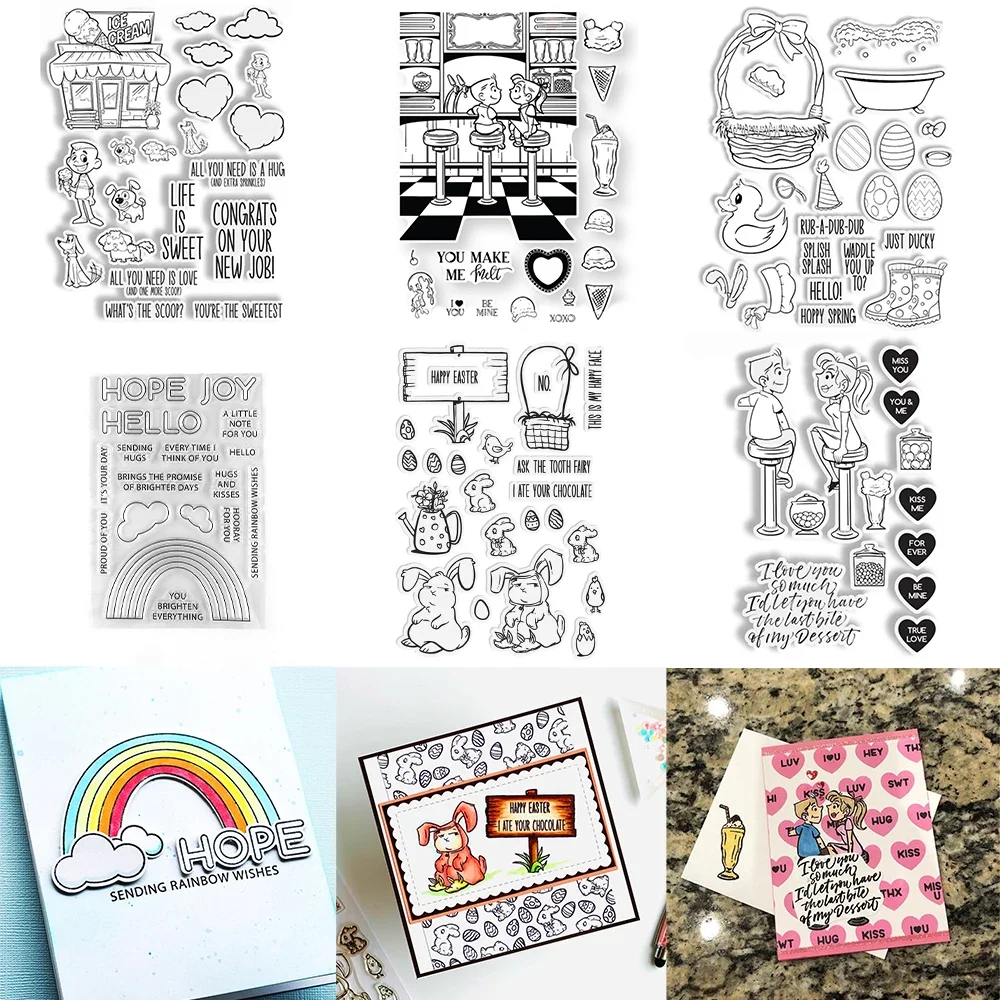 Frühling Ostern Grumpy Bunny Klare Stempel Und Stirbt Für DIY Handwerk Machen Karte Fotoalbum Scrapbooking Dekoration Vorlage Kunst Dezember Image