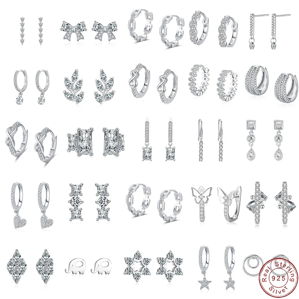 Jialy European mehrere Arten klar aaa cz s925 Sterling Silber Ohr stecker für Frauen Geburtstags feier Hochzeits geschenk Schmuck