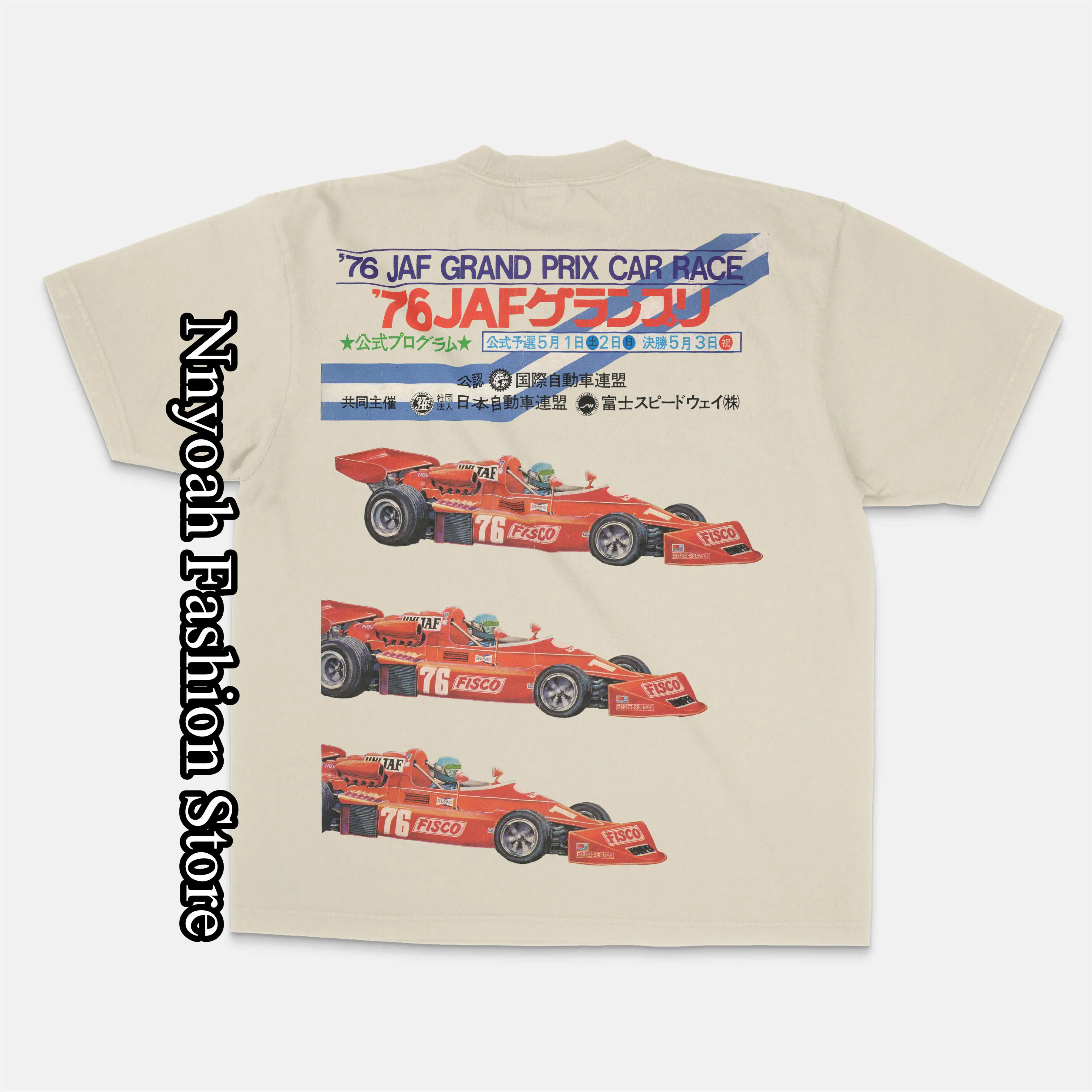 Retro Jaf T-Shirt Männer Sommer Mode Rennen Baumwolle Tops T-Shirts Kinder Vintage Kurzarm Kleidung täglich lässig Streetwear Image