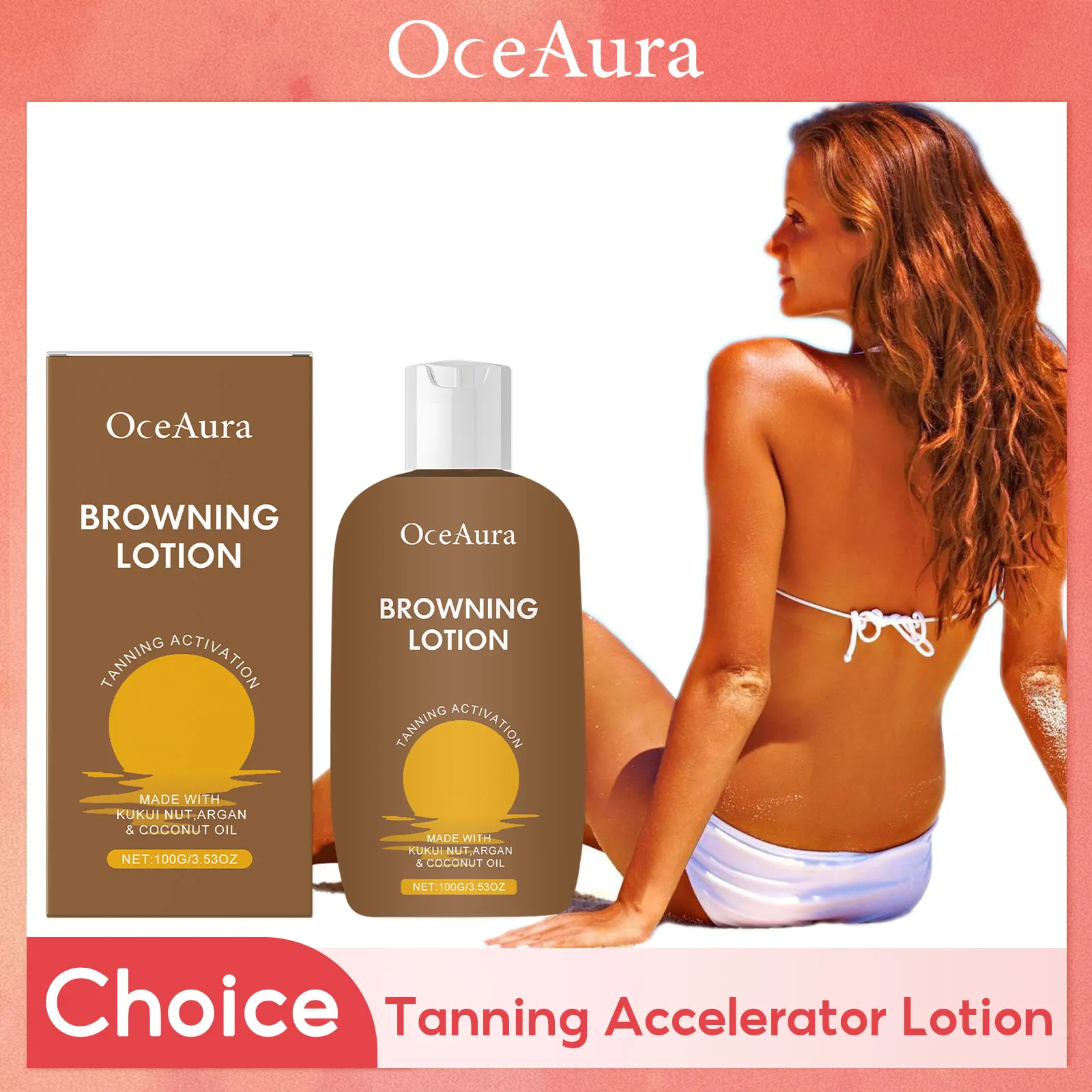 Oceaura Bräunungslotion Body Facial Sunless Selbstbräuner Hautfarbe Schwärzung Sonnenschutz Isolierung Leichte gefälschte Bräunungscreme Image