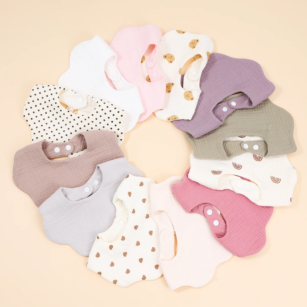 3-teiliges, superleichtes Baby-Lätzchen für Mädchen und Jungen, Zahnen-Baby-Lätzchen, Neugeborenen-Lätzchen, passend für Säuglinge und Babys Image