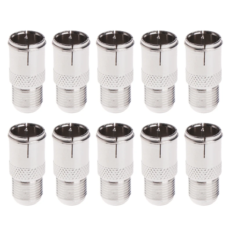 10-teiliger Quick Fit F-Stecker, männlicher Stecker auf Buchse, Adapter – Push-on-RF-Koaxial Image