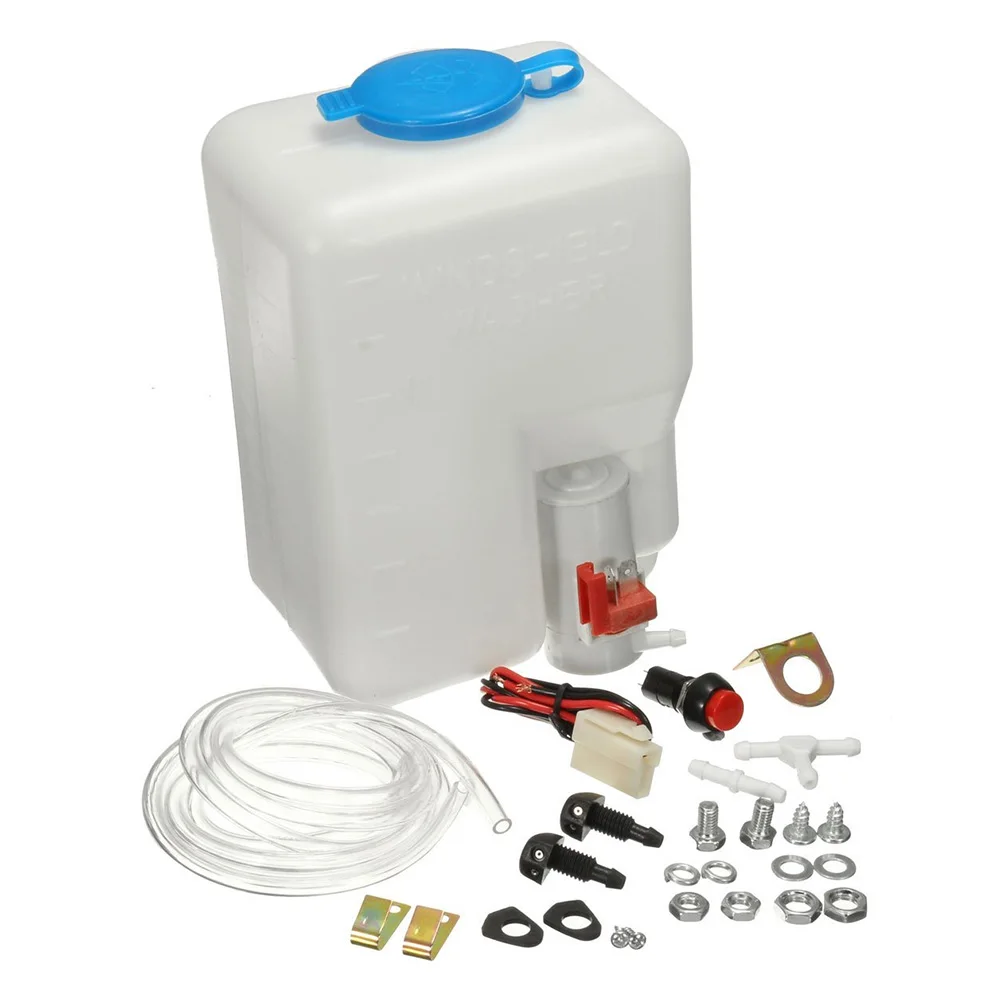 Universal wasch flasche Tank Kit Pumpe 12V 1,8 l Scheiben wischer system Reservoir Waschmaschine Flaschen tank Kit für 12V Oldtimer