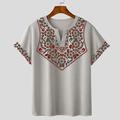 Per uomo Stampa bandana Maglietta Manica Corta maglietta Stampa 3D Scollo a V Camicia Designer Boho Vacanza Quotidiano Blu chiaro Rosa Grigio Estate Primavera Abbigliamento Normale S M L XL XXL XXXL