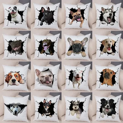 Neue lustige Hunde druck dekorative Kissen bezug Mode Schlafzimmer Sofa Lenden kissen bezug Auto Image
