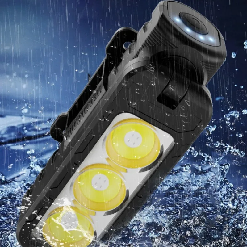 COB-LED-Arbeitsleuchte, wiederaufladbare USB-Stirnlampe, tragbare Taschenlampe, drehbare magnetische und wasserdichte Lampe für Autoreparatur