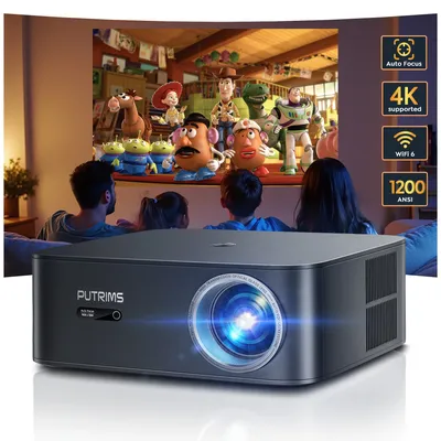 FHD 1080P-Projektor, Bluetooth-WLAN-Projektor, Netflix, offiziell und KI, Autofokus, 1200 ANSI, Image