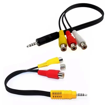 1/5/10PCS 0.2M 3.5MM To Jack 3 RCA Cable Video Component AV Adapter Cable For TCL TV Red White And