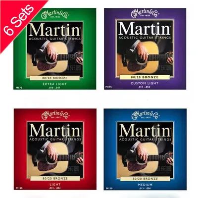 6 Sets Acoustic Guitar Strings 80/20 Phosphor Bronze Alloy Guitar Strings MSP7100 M140 Guitar