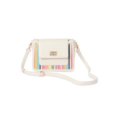 Women's Faux Leather Ikat Handbag by Roaman's in White Multi