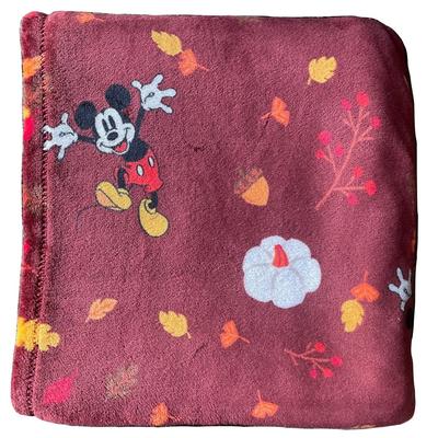 Disney Bedding | Disney Mickey & Minnie Mouse Autumn Oversized Plush Throw Blanket 60"X72” - Read | Color: Orange/Red | Size: Os