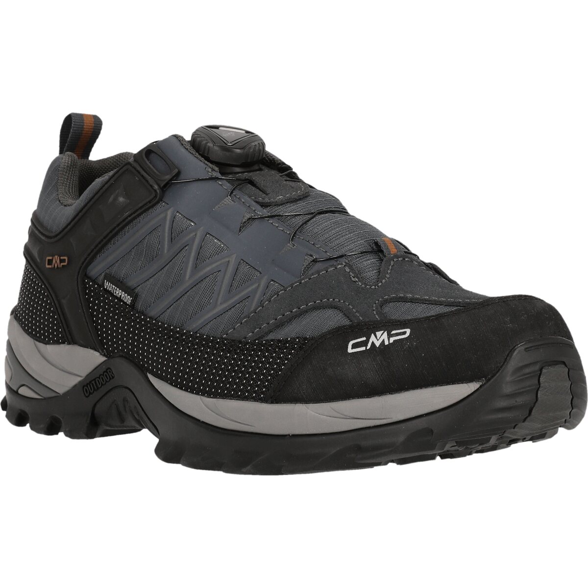 Wanderschuh CMP "RIGEL LOW FITGO TREKKING SHOES WP", Damen, Gr. 40, antracite, arabica, Leder, Synthetik, Schuhe Wanderschuh, wasserdicht
