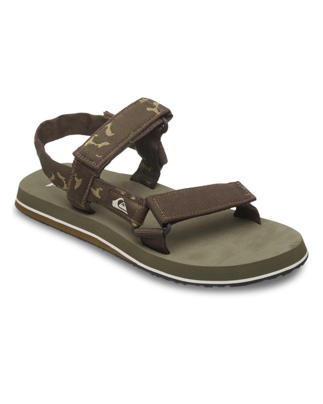 Sandale QUIKSILVER "Monkey Caged", Herren, Gr. 10 (43), grün (camo), Obermaterial: Textil [Chemiefaser] / Außensohle: Gummi, Schuhe Sandale