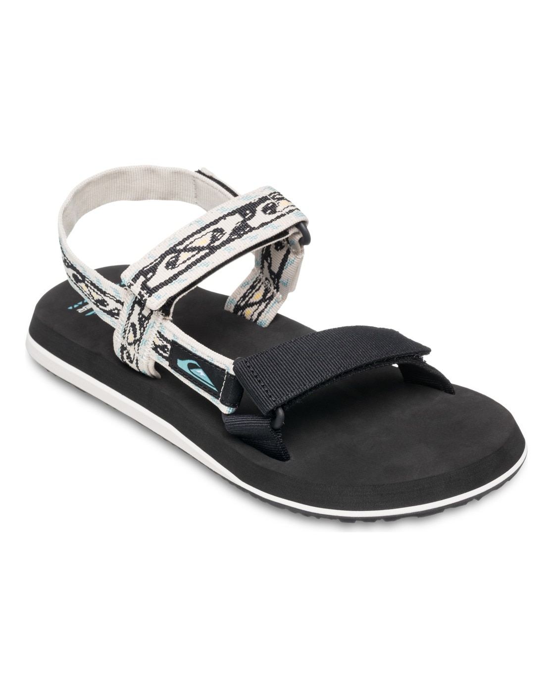 Sandale QUIKSILVER "Monkey Caged", Gr. 9(42), schwarz-weiß (schwarz, weiß), Obermaterial: Textil [Chemiefaser] / Außensohle: Gummi, Schuhe