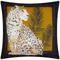 Paoletti Leopardis Cat Printed Outdoor Filled Cushion - Black/gold - Size 50 cm x 50 cm | Paoletti Sale | Discount Designer Brands