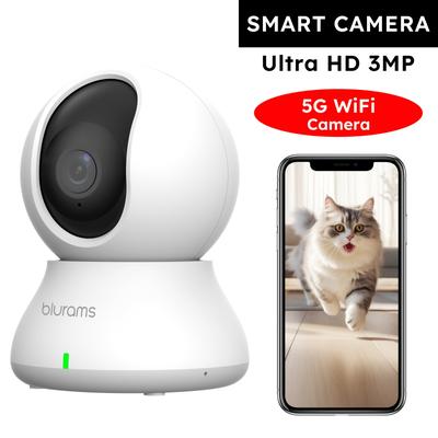 TEMU Blurams 3mp Wi-fi Security Camera - Dual-band 5ghz/2.4ghz, Ptz, 360Â° , Audio, Motion Tracking & Detection, Night Vision, Siren Alerts, & Sd Storage - Usb Powered For Indoor Home Surveillance