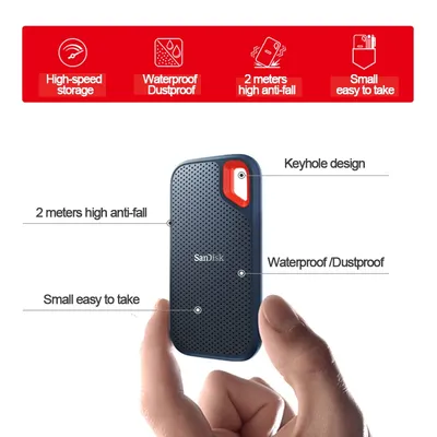 Sandisk Typ-C Tragbare PSSD 1 TB 480 GB 500 GB 2000 MB/s Externe Festplatte SSD USB 3.1 HD 2 TB Solid State Disk für Laptop 4 TB PC