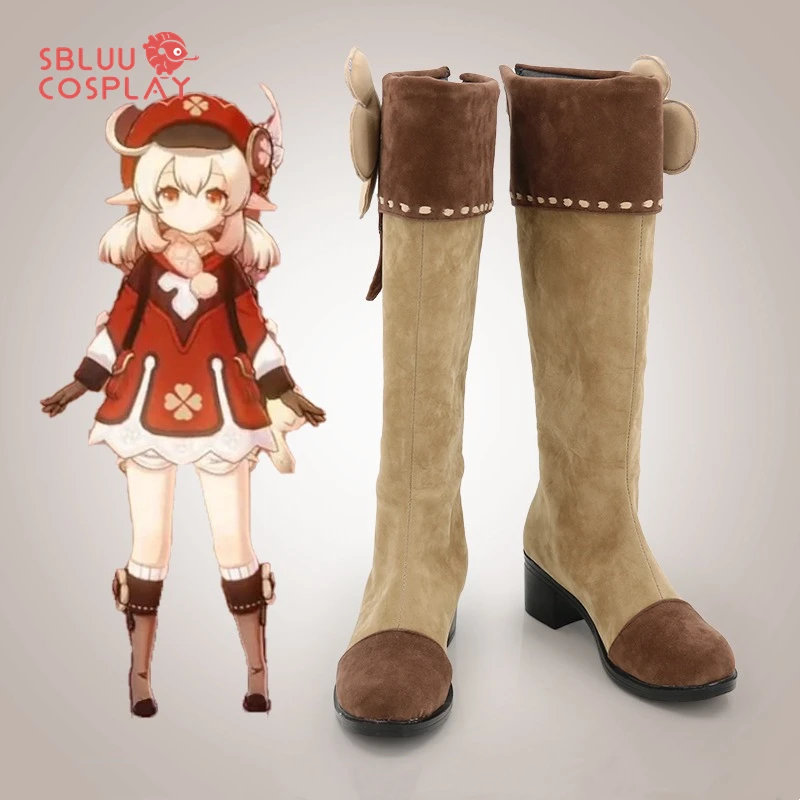Genshin Impact Klee Cosplay Stiefel Schuhe Lederschuhe Cosplay Zubehör Halloween Party Schuhe