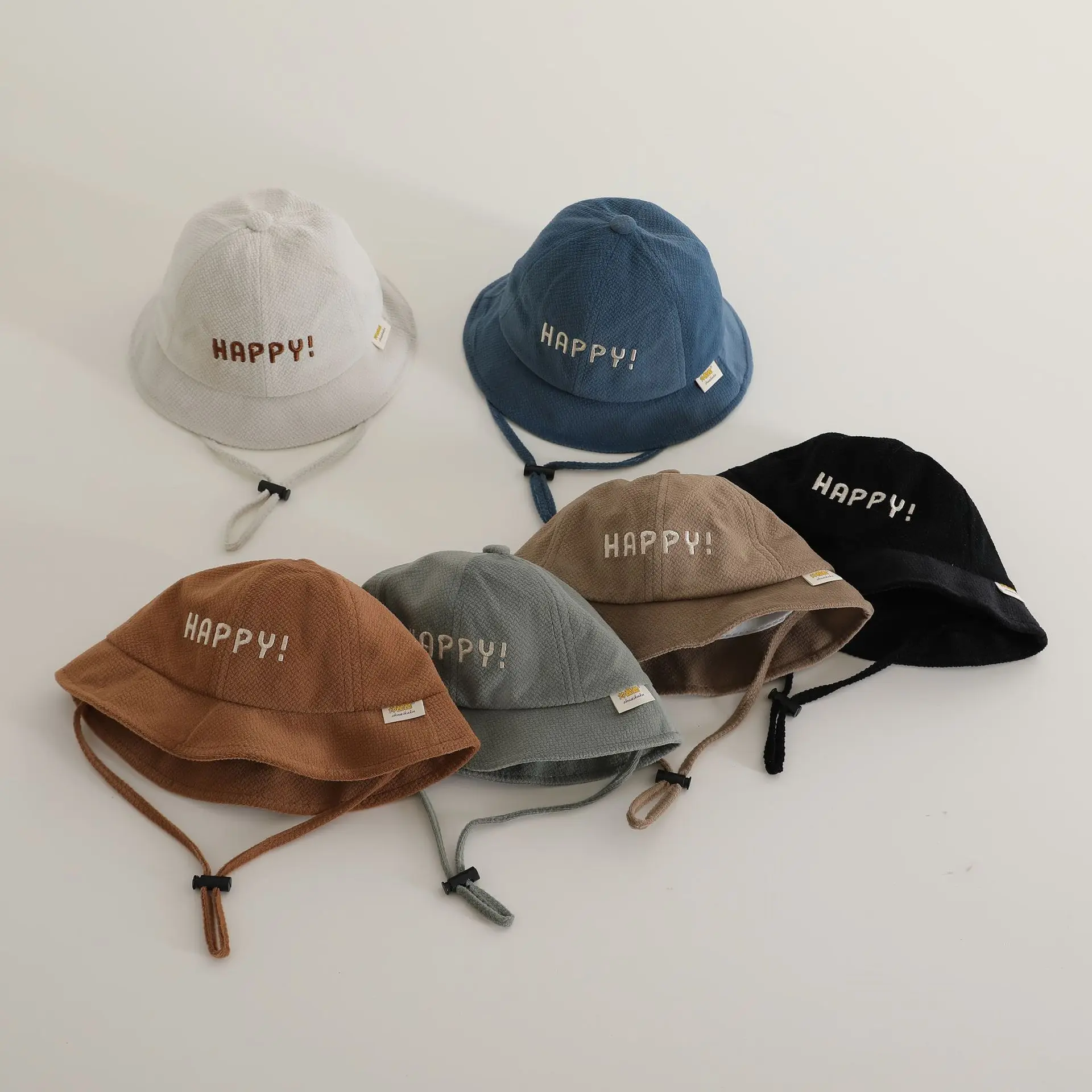 Mädchen Baby Mode Stickerei Brief Sonnencreme Fischer Mütze Junge Kinder lässig Urlaub Hut Säugling Baumwolle Kappen Kind Becken Hüte Image