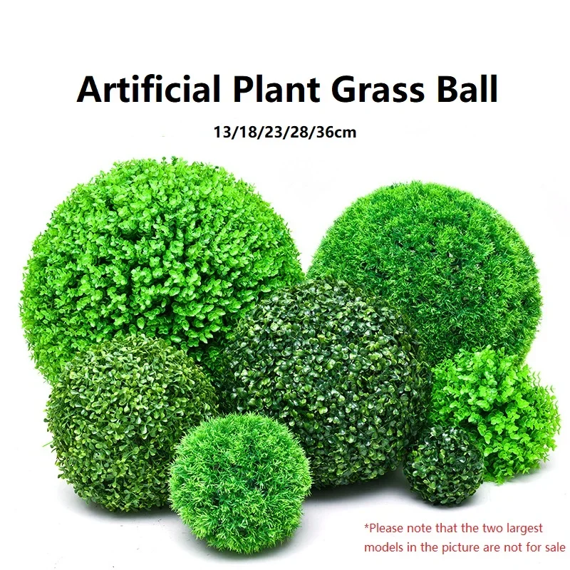 1PCS Künstliche Pflanzen Grünes Gras Ball für Haus Garten Hof Ball Outdoor Dekoration Requisiten Simulierte Anlage Ball 13/18/23/28/36cm Image