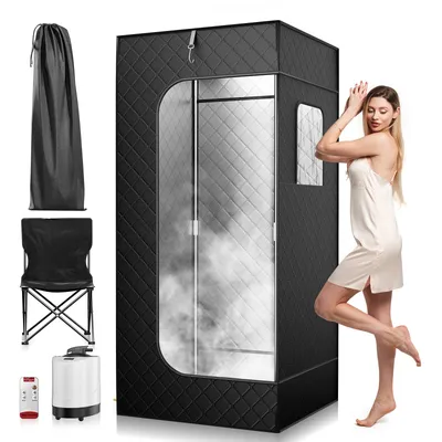 Sauna zelt Dampfs auna für zu Hause 9 Heiz stufen tragbare Sauna mit 2,6 l Dampf garer, Klappstuhl, Fernbedienung, x 80x80 cm