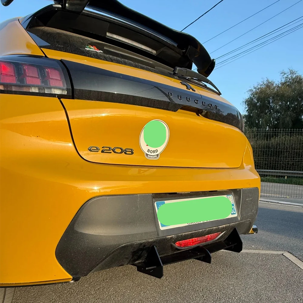 Fit Peugeot 208 GT 2019--2021 Jahr Hinten Diffusor Stoßstange Lippen Spoiler Splitter Body Kit Zubehör Image